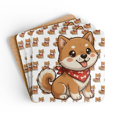 Shiba Inu Chibi Cork Coaster Set