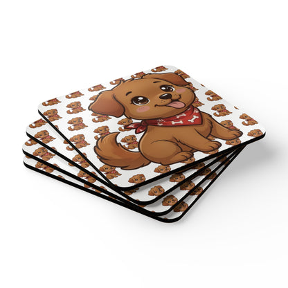 Hungarian Vizla Chibi Cork Coaster Set