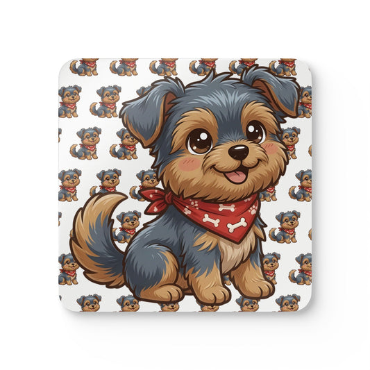 Yorkshire Terrier Chibi Cork Coaster Set