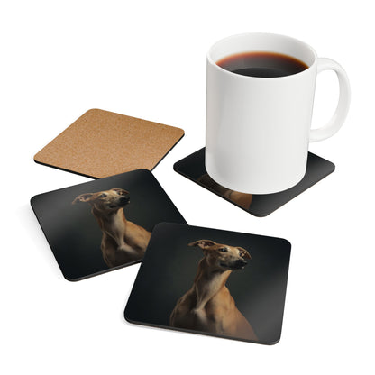 Greyhound Portrait Cork Coaster Set