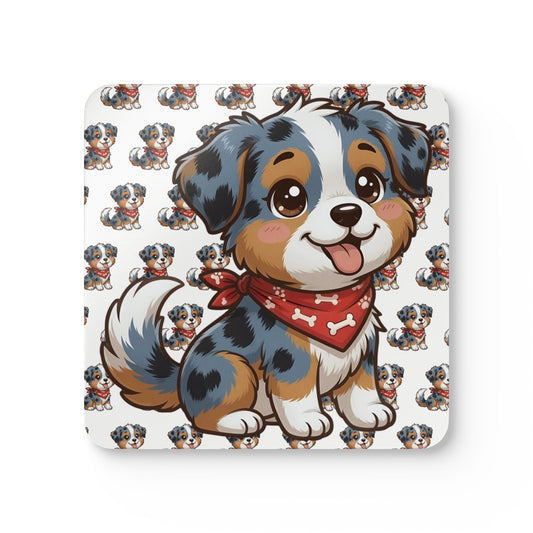 Australian Shepherd Chibi Cork Coaster Set