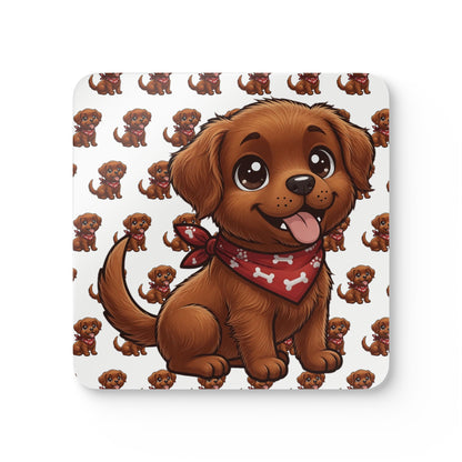 Irish Red Setter Chibi Cork Coaster Set