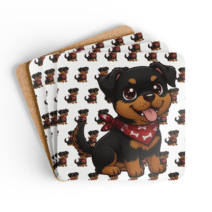Rottweiler Chibi Cork Coaster Set