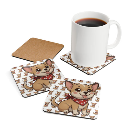 Chihuahua Chibi Cork Coaster Set
