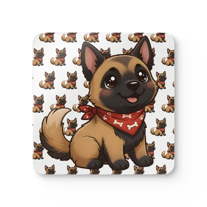Belgian Malinois Chibi Cork Coaster Set