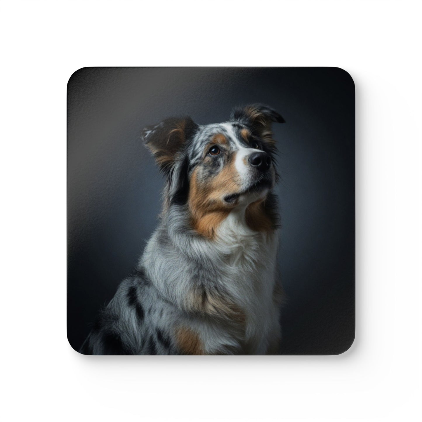 Australian Shepherd Portrait Cork Coaster Set