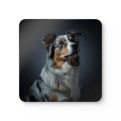 Australian Shepherd Portrait Cork Coaster Set