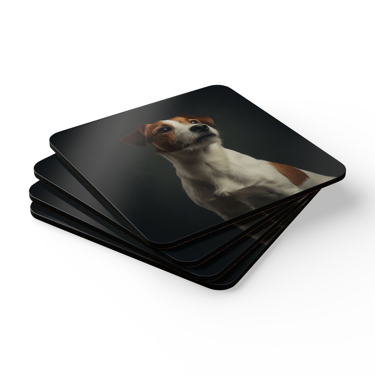 Jack Russell Portrait Cork Coaster Set