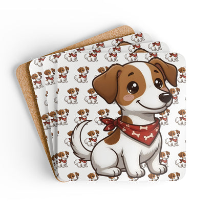 Jack Russell Chibi Cork Coaster Set