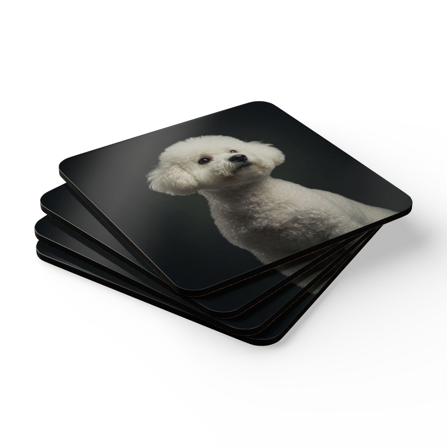 Bichon Frise Cork Coaster Set