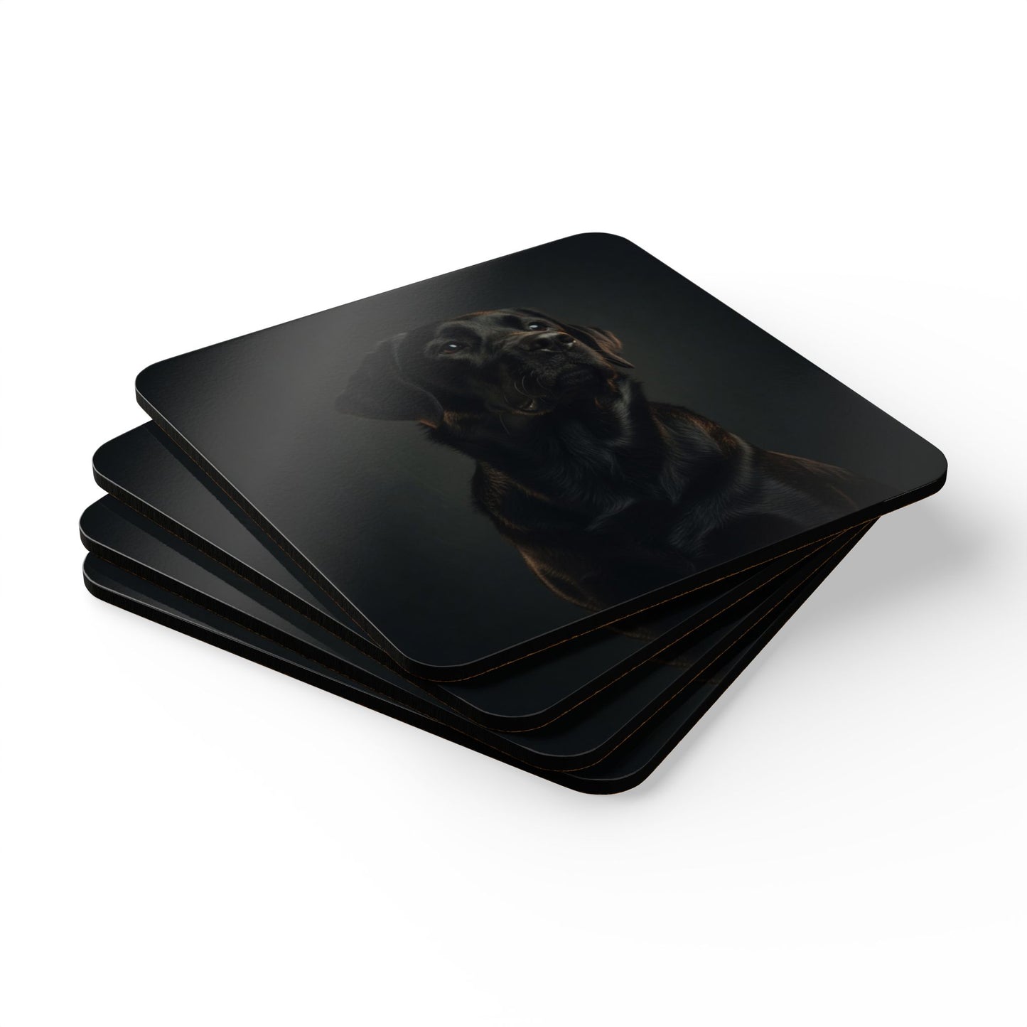Black Labrador Cork Coaster Set