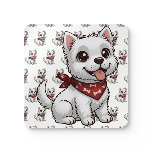 West Highland Terrier Chibi Cork Coaster Set