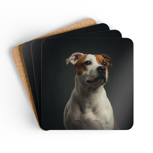 American Staffordshire Bull Terrier Cork Coaster Set