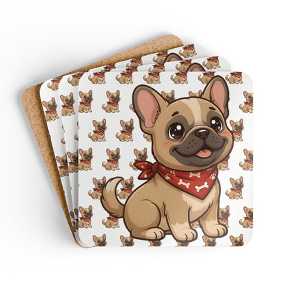 French Bulldog Chibi Cork Coaster Set
