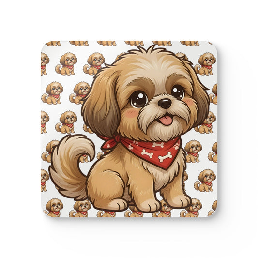 Shih Tzu Chibi Cork Coaster Set